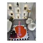 Rugs Modern Halı Opal Pembe Good Sleep Yazı Ve Dama Detaylı Dokuma Taban Modern Dekoratif Halı Opal08