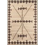 rugs modern Hasır Tonlarda Küp Geometrik Baklavalı Desenli Dokuma Taban ve Yıkanabilir Halı miravip9386, 75 x 150