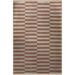 rugs modern Kahve Bej Temalı Geometrik Desenli Saçaklı Modern Dekoratif Halı 3108, 80 x 150