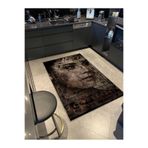 rugs modern Kahve Bej Tonlarında Yan Kadın Yüzü Desenli Dokuma Taban Yıkanabilir Halı miraface34, 100 x 200