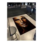 rugs modern Kahve Tonlarda Kadın Yüzü Desenli Dokuma Taban Yıkanabilir Halı miraface38, 75 x 200