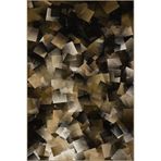 rugs modern Kahverengi Cam Parçalı Geometrik Desenli Dokuma Taban ve Yıkanabilir Halı miravip9361, 75 x 200