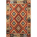 rugs modern Kahverengi Geometrik Desenli Etnik Dokuma Taban Halı 4266, 75 x 150