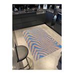 rugs modern Kahverengi Mavi Çizgili Dalgalı Desenli Modern Dekoratif Halı Miravip477, 100 x 100