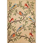rugs modern Kahverengi Serçe Kuş Desenli Modern Desenli Dokuma Taban Yıkanabilir Halı miravip8385, 100 x 150