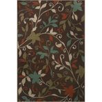 rugs modern Kahverengi Temalı Çok Renkli Karma Sarmaşık Çiçek Desenli Modern Dekoratif Halı 2963, 100 x 150