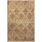 rugs modern Kahverengi Temalı Geleneksel Motif Desenli Saçaklı Vintage Dekoratif Halı 3197, 120 x 120
