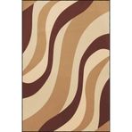 rugs modern Kahverengi Temalı Modern Dalgalı Şekilli Desenli Dekoratif ve Yıkanabilir Halı miravip9216, 100 x 250