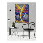 rugs modern Kanvas Tablo Animal Çift Fil Karışık Renkli Doğa Desenli Renkli Temalı Modern Tablo, 70 x 100