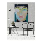 rugs modern Kanvas Tablo Çok Renkli Soyut Kadın Portre Desen, 50 x 70