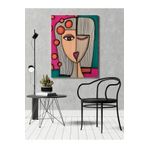 rugs modern Kanvas Tablo Çok Renkli Soyut Karikatürist Portre Desen, 50 x 70