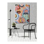 rugs modern Kanvas Tablo Çok Renkli Soyut Portre Yüz Desen, 70 x 100