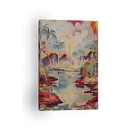 rugs modern Kanvas Tablo Goblen Tasarım Orman ve Göl Desen, 50 x 70