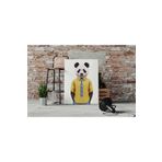 rugs modern Kanvas Tablo Sarı Gömlek Mavi Kravatlı Panda Hayvan Temalı 162, 50 x 70