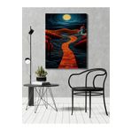 rugs modern Kanvas Tablo Turuncu Yol ve Gece Temalı Desenli Temalı Tablo, 60 x 90