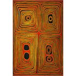 rugs modern Kareli Turuncu Renkli Yamuk Akan Temalı Dekoratif Yıkanabilir Halı Miravip9043, 150 x 150