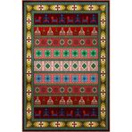rugs modern Karışık Renkli Baklavalı Geometrik Desenli Etnik Dokuma Taban Halı 4244, 120 x 180