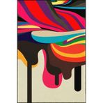 rugs modern Katmanlı Çok Renkli Boyalı Desenli Dokuma Taban Yıkanabilir Halı miravip9180, 100 x 200