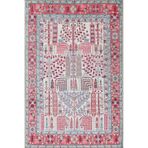 rugs modern Kırmızı Gometrik Temalı Desenli Dokuma Taban Halı ve Yıkanabilir Halı aloha24, 100 x 150