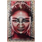 rugs modern Kırmızı Gri Temalı Etnik Soyut Kadın Portre Desenli Kreatif Modern Dekoratif Halı 2506, 100 x 250