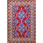 rugs modern Kırmızı Mavi Renkli Etnik Desenli Geometrik Dokuma Taban Halı 4258, 75 x 240