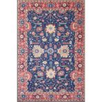 rugs modern Kırmızı Mor Çiçekli Geometrik Temalı Desenli Dokuma Taban Halı ve Yıkanabilir Halı aloha42, 120 x 180