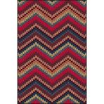 rugs modern Kırmızı Pembe Turuncu Tonlarda Çapraz Çizgili Desenli Dokuma Taban Yıkanabilir Halı Miravip9169, 100 x 100