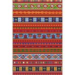 rugs modern Kırmızı Temalı Çok Renkli Karma Etnik Figür Desenli Vintage Dekoratif Halı 4656, 140 x 200