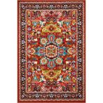 rugs modern Kırmızı Temalı Çok Renkli Karma Geleneksel Motif Etnik Desenli Vintage Dekoratif Halı 4619, 100 x 100