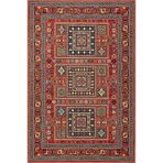 rugs modern Kırmızı Temalı Çok Renkli Motifli Etnik Figür Desenli Vintage Dekoratif Halı 4562, 120 x 120