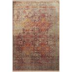 rugs modern Kırmızı Temalı Çok Renkli Motifli Geometrik Desenli Vintage Dekoratif Halı 2982, 100 x 200
