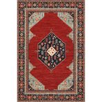 rugs modern Kırmızı Temalı Geleneksel Motif Etnik Desenli Saçaklı Vintage Dekoratif Halı 3971, 155 x 230