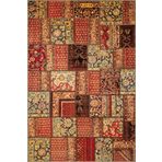 rugs modern Kırmızı Temalı Karma Motifli Patchwork Desenli Etnik Vintage Dekoratif Halı 4777, 120 x 180