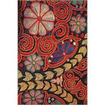 rugs modern Kırmızı Tonlarda Floral Modern Çok Renkli Etnik Desenli Dekoratif Yıkanabilir Halı miravip8494, 120 x 180