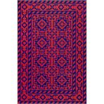 rugs modern Kırmızı ve Mavi Etnik Desenli Dokuma Taban Halı 4299, 100 x 200