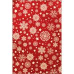 rugs modern Kırmızı Yılbaşı Temalı Kar Tanesi Karma Süs Desenli Kreatif Modern Dekoratif Halı 2237, 120 x 200