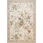rugs modern Krem Bordürlü Floral Temalı Desenli Dokuma Taban Halı Ve Yıkanabilir Halı Miravip10237, 150 x 150