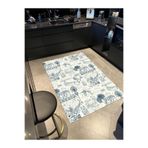 rugs modern Lacivert Beyaz El Çizim Vintage Tema Dijital Baskı Dekoratif Dokuma Taban Halı Mira 1291, 100 x 200