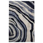 rugs modern Lacivert Mavi Bej Soyut Desen Dokuma Taban Dekoratif Halı 1736, 100 x 250
