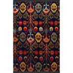 rugs modern Lacivert Temalı Çok Renkli Geleneksel Motif Etnik Desenli Vintage Dekoratif Halı 1930, 140 x 200