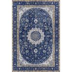 rugs modern Lacivert Temalı Geleneksel Motif Etnik Çiçek Desenli Vintage Dekoratif Halı 4553, 100 x 100