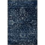 rugs modern Lacivert Temalı Motifli Etnik Çiçek Desenli Vintage Dekoratif Halı 4914, 120 x 120