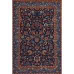 rugs modern Lacivert Turuncu Temalı Geleneksel Motif Çiçek Desenli Vintage Dekoratif Halı 3817, 140 x 200