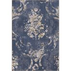 rugs modern Mavi Bej Temalı Motifli Etnik Çiçek Desenli Vintage Dekoratif Halı 4921, 155 x 230