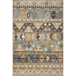 rugs modern Mavi Bej Temalı Motifli Etnik Desenli Vintage Dekoratif Halı 3896, 120 x 120