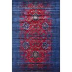 rugs modern Mavi Bordo Temalı Geleneksel Motif Desenli Vintage Dekoratif Halı 1678, 150 x 300