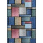rugs modern Mavi Dikdörgen Geometrik Desenli Dekoratif Dokuma Taban Halı Miravip33, 150 x 150