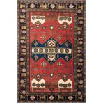 rugs modern Mavi Geometrik Kırmızı Renkli Geleneksel Desenli Dokuma Taban Halı miravip122, 75 x 200