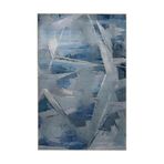 rugs modern Mavi Gri Temalı Soyut Kristalize Geometrik Desenli Modern Dekoratif Halı 5285, mira5285-70x120