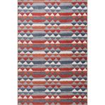 rugs modern Mavi Kırmızı Renklerde Düz Çizgili ve Üçgen Motifli Dokuma Taban Halı 4170, 75 x 150